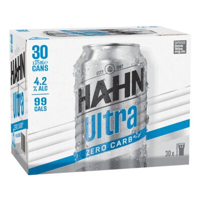 Hahn Ultra Block Can 375mL Pack 30 | Liquorland