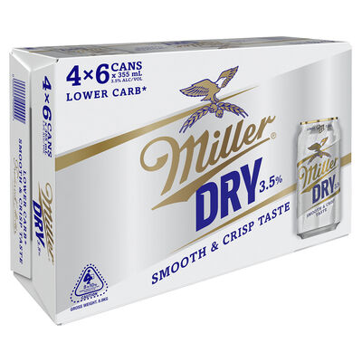 Miller Dry Mid Can 355mL Carton 24 | Liquorland