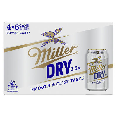 Miller Dry Mid Can 355mL Carton 24 | Liquorland
