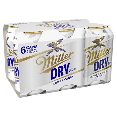 Miller Dry Mid Can 355mL Pack 6 | Liquorland
