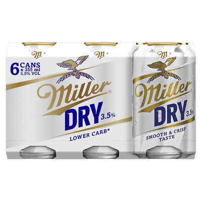 Miller Dry Mid Can 355mL Pack 6 | Liquorland