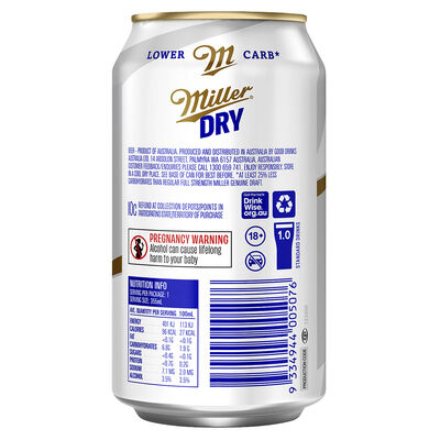 Miller Dry Mid Can 355mL Each | Liquorland