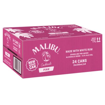 Malibu Pink Can 330mL Carton 24 | Liquorland