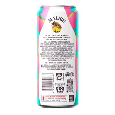 Malibu Pink Can 330mL Each | Liquorland