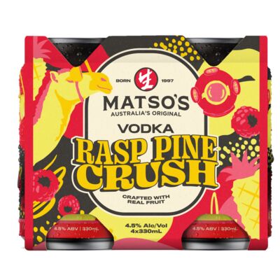 Matsos Rasp Pine Crush Can 330mL Pack 4 | Liquorland