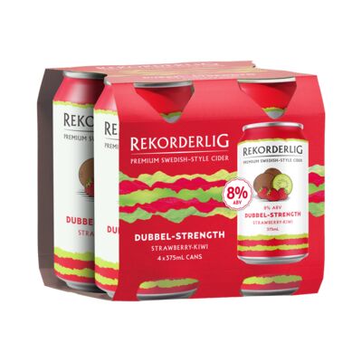 Rekorderlig Strawberry Kiwi Dubbel Can 375mL Pack 4 | Liquorland