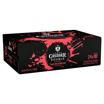 Vodka Cruiser Double Sour Watermelon Can 375mL Carton 24 | Liquorland