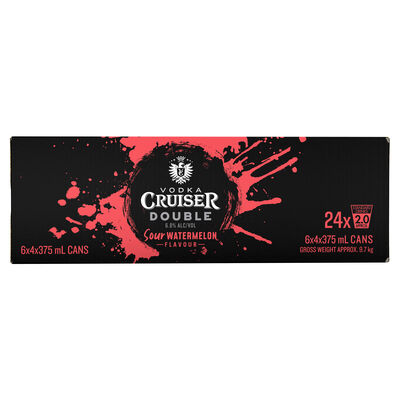 Vodka Cruiser Double Sour Watermelon Can 375mL Carton 24 | Liquorland