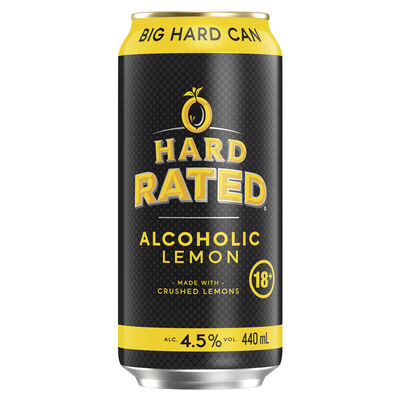 Hard Rated Alcoholic Lemon Can 440mL Each | Liquorland