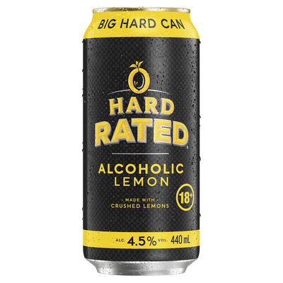 Hard Rated Alcoholic Lemon Can 440mL Each | Liquorland