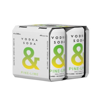 Ampersand Vodka Soda Pine Lime Can 330mL Pack 4 | Liquorland