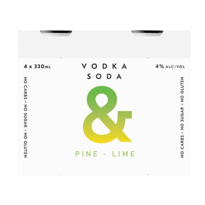 Ampersand Vodka Soda Pine Lime Can 330mL Pack 4 | Liquorland