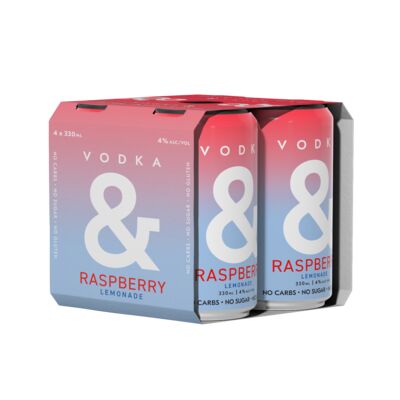 Ampersand Vodka Raspberry Lemonade Can 330mL Pack 4 | Liquorland