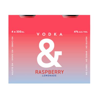 Ampersand Vodka Raspberry Lemonade Can 330mL Pack 4 | Liquorland