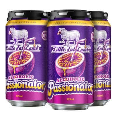Little Fat Lamb Passionator Cider Can 375mL Pack 4 | Liquorland