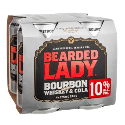 Bearded Lady Bourbon 10 Can 375mL Pack 4 | Liquorland