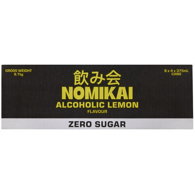 Nomikai Alcoholic Hard Lemon Zero Sugar Can 375mL Carton 24 | Liquorland