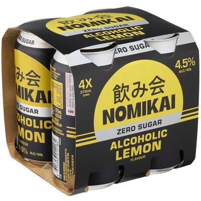 Nomikai Alcoholic Hard Lemon Zero Sugar Can 375mL Pack 4 | undefined