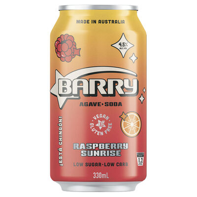 Barry Raspberry Orange Agave Soda Can 330mL Each | Liquorland
