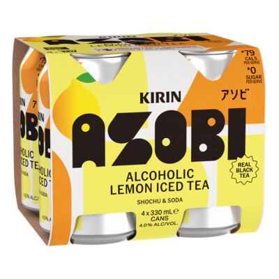 Kirin Asobi Lemon Iced Tea Can 330mL Pack 4 | Liquorland