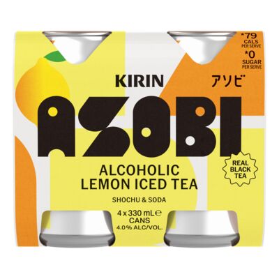 Kirin Asobi Lemon Iced Tea Can 330mL Pack 4 | Liquorland
