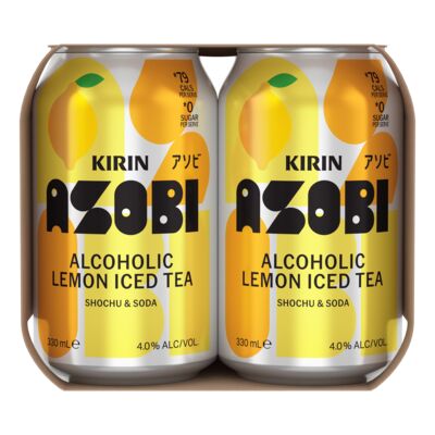 Kirin Asobi Lemon Iced Tea Can 330mL Pack 4 | Liquorland
