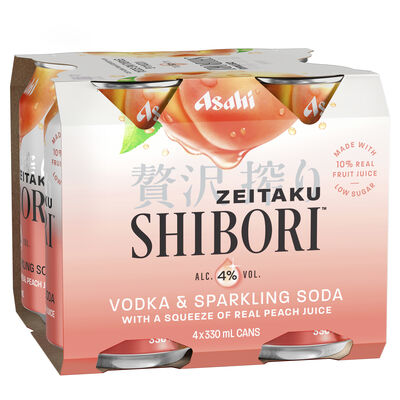 Asahi Zeitaku Shibori Peach Can 330mL Pack 4 | Liquorland