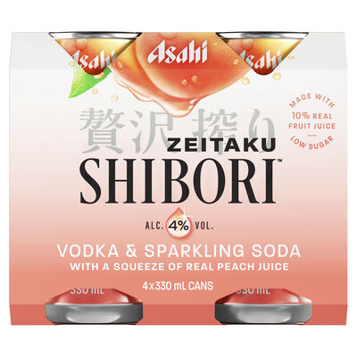 Asahi Zeitaku Shibori Peach Can 330mL Pack 4 | Liquorland