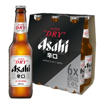 Asahi Super Dry Bottle 330mL Pack 6 | Liquorland