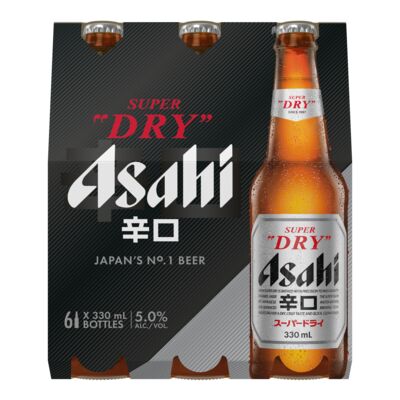 Asahi Super Dry Bottle 330mL Pack 6 | Liquorland