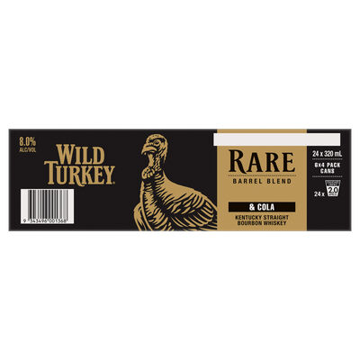 Wild Turkey Rare Cola Can 8 320mL Carton 24 | Liquorland