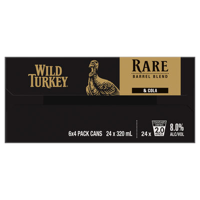 Wild Turkey Rare Cola Can 8 320mL Carton 24 | Liquorland