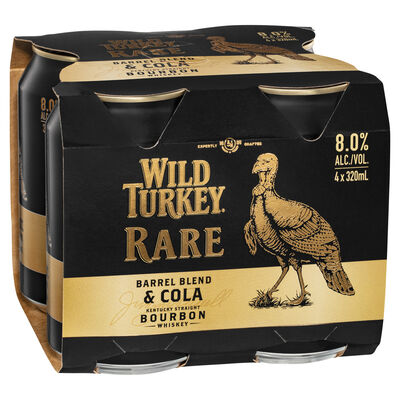 Wild Turkey Rare Cola Can 8 320mL Pack 4 | Liquorland