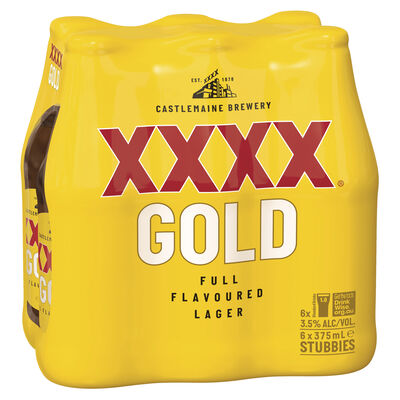 Xxxx Gold Bottle 375mL Pack 6 | Liquorland