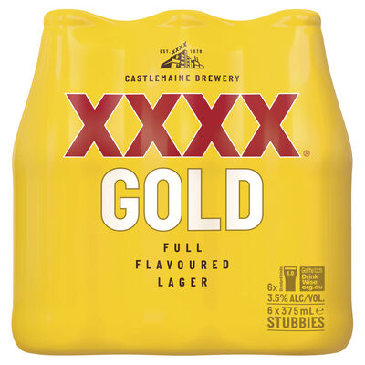 Xxxx Gold Bottle 375mL Pack 6 | Liquorland