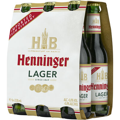Henninger Premium Lager Bottle 330mL Pack 6 | Liquorland