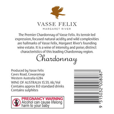 Vasse Felix Chardonnay Premier 750mL Each | undefined