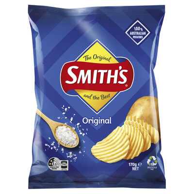 Smiths Crinkle Potato Chips Original 170gr Each | Liquorland