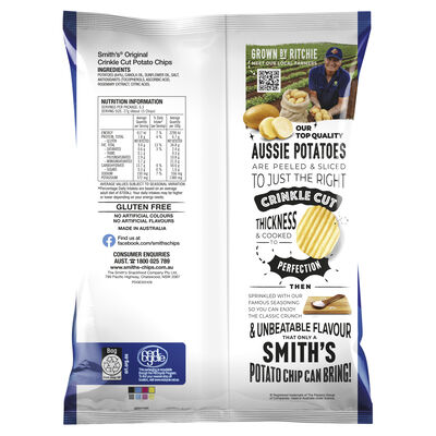 Smiths Crinkle Potato Chips Original 170gr Each | Liquorland