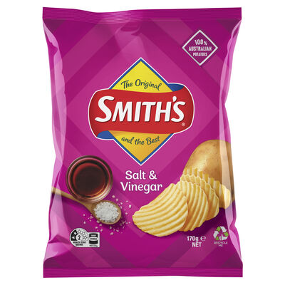 Smiths Potato Chips Salt Vinegar 170gr Each | Liquorland