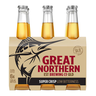 Great Northern Super Crisp Lager Bottle 330mL Pack 6 | Liquorland