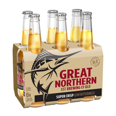 Great Northern Super Crisp Lager Bottle 330mL Pack 6 | Liquorland