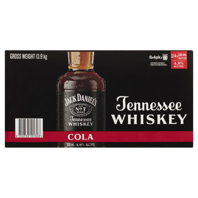 Jack Daniels Cola Bottle 330mL Carton 24 | Liquorland