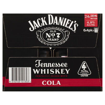 Jack Daniels Cola Bottle 330mL Carton 24 | Liquorland