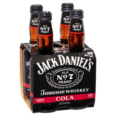 Jack Daniels Cola Bottle 330mL Pack 4 | Liquorland