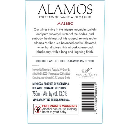 Bodega Alamos Malbec 750mL Each | undefined