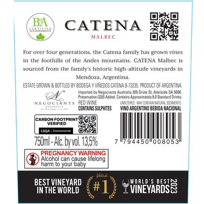 Catena Malbec 750mL Each | undefined