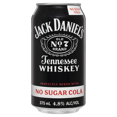 Jack Daniels No Sugar Cola Can 375mL Each | Liquorland