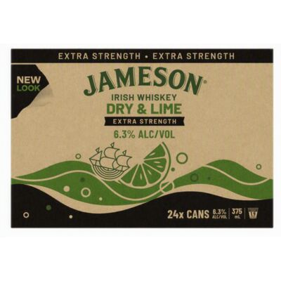 Jameson Smooth Dry Lime 6 3 Can 375mL Carton 24 | Liquorland