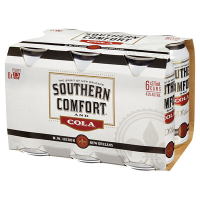 Southern Comfort Cola Cans 375mL Pack 6 | Liquorland